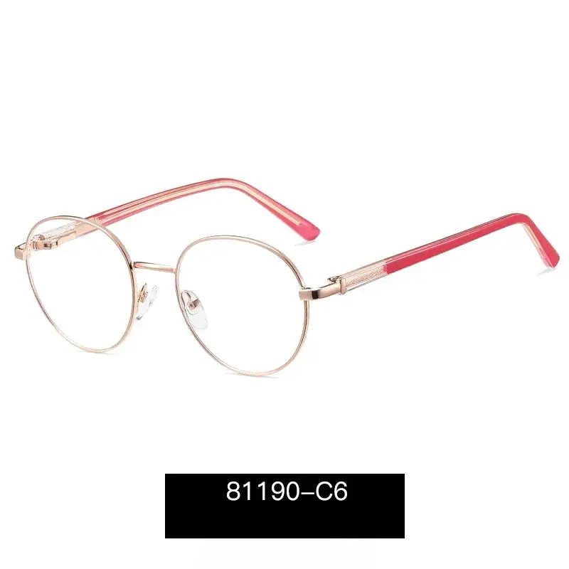 Unisex Round Full Rim Alloy Prescription Glasses 81190 — view 6 | Rx Spectacle