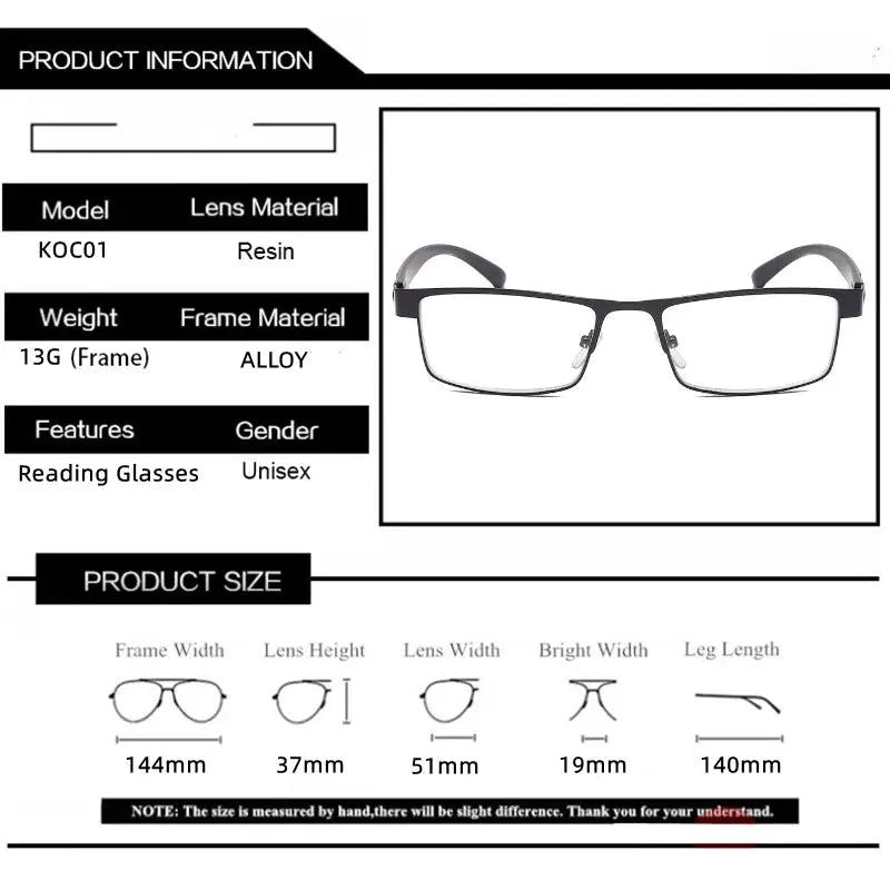 Men's Square Full Rim Alloy Prescription Glasses 974070 — view 2 | Rx Spectacle