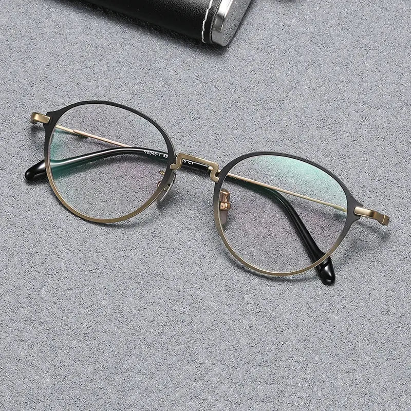 Unisex Oval Full Rim Titanium Prescription Glasses 60046 — view 4 | Rx Spectacle