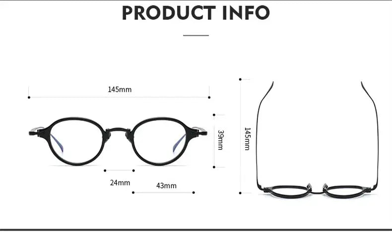 Unisex Oval Full Rim Titanium Prescription Glasses 34182 — view 2 | Rx Spectacle