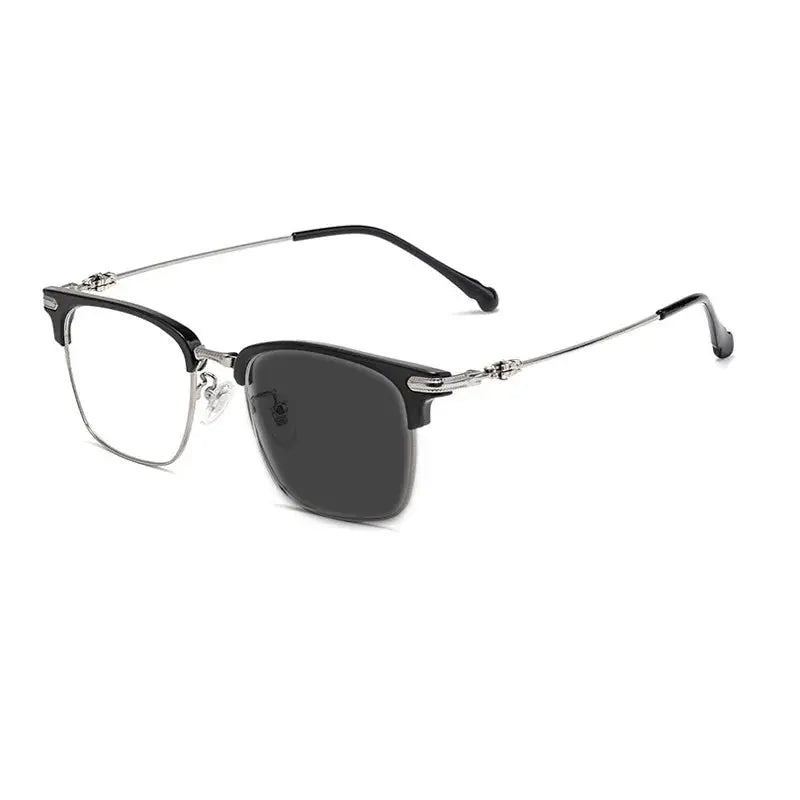 Unisex Square Full Rim Titanium Reading Glasses 8366 — view 14 | Rx Spectacle