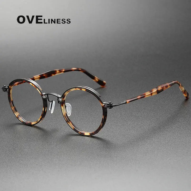 Unisex Round Full Rim Titanium Prescription Glasses 395862 — view 8 | Rx Spectacle