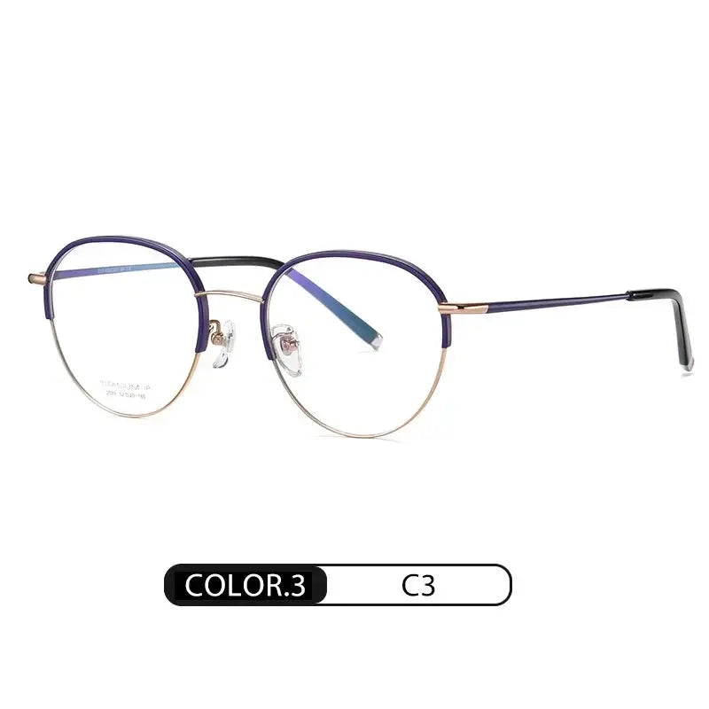 Women's Oval Full Rim Titanium Prescription Glasses 52039 — view 5 | Rx Spectacle
