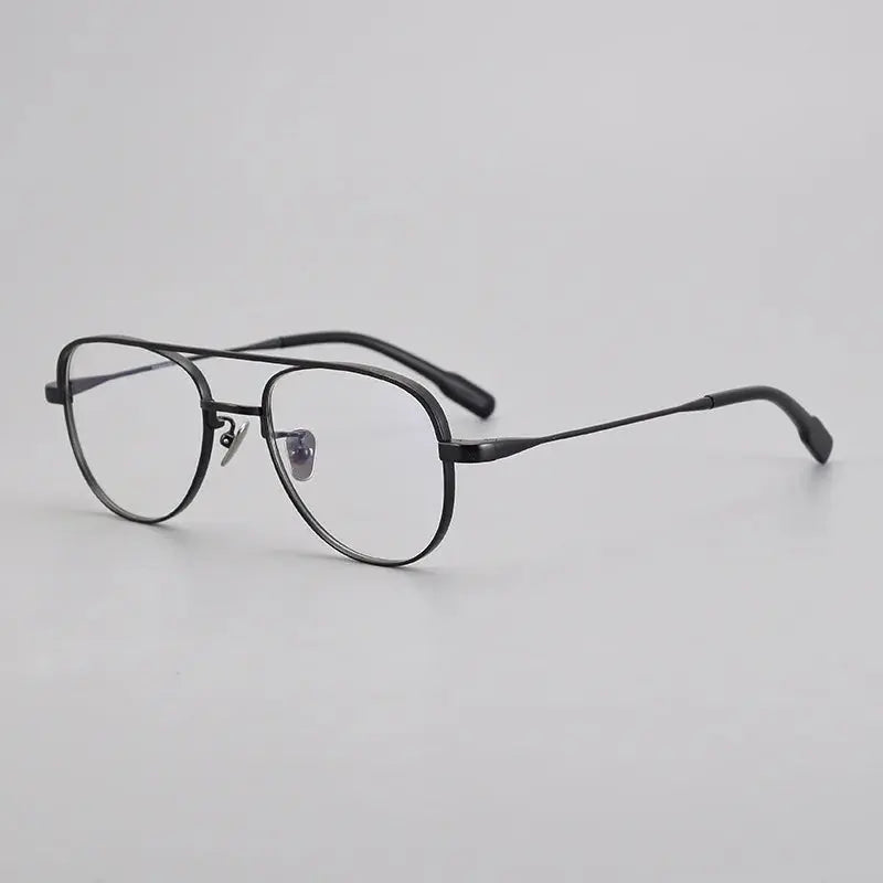 Women's Oval Full Rim Titanium Double Bridge Prescription Glasses 399001 — view 4 | Rx Spectacle