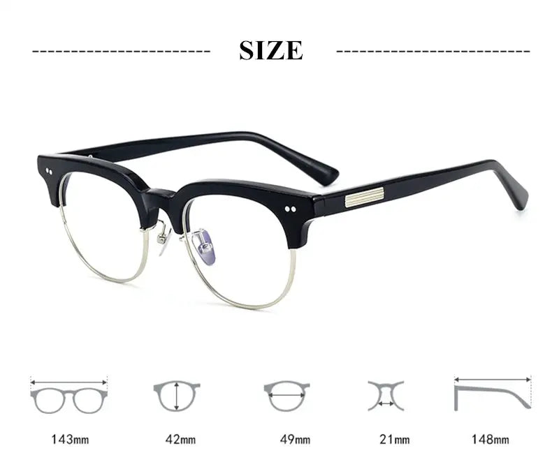 Unisex Square Full Rim Titanium Prescription Glasses 77015 — view 2 | Rx Spectacle