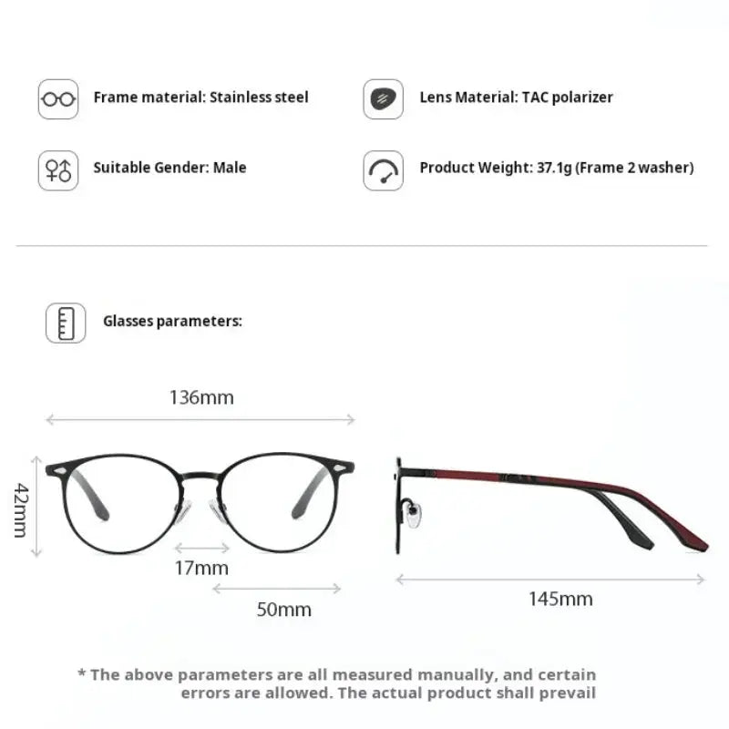 Women's Round Full Rim Stainless Steel Clip-On Prescription Glasses 77043 — view 2 | Rx Spectacle