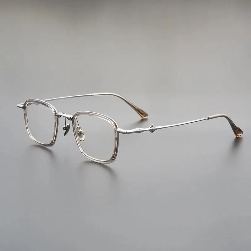 Unisex Square Full Rim Titanium Prescription Glasses M81224 — view 4 | Rx Spectacle