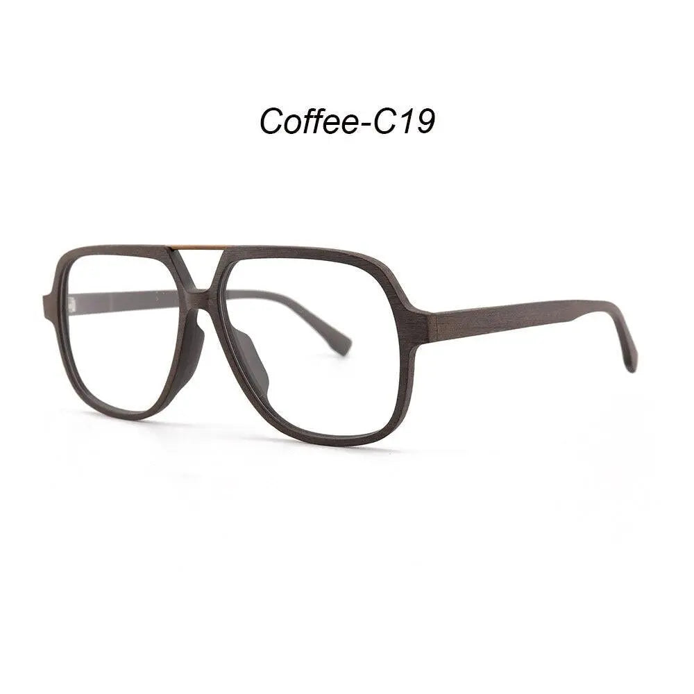 Men's Square Full Rim Alloy Double Bridge Oversized Prescription Glasses — view 4 | Rx Spectacle