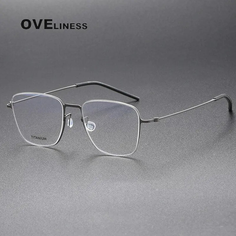 Unisex Square Full Rim Titanium Prescription Glasses 5506 — view 4 | Rx Spectacle