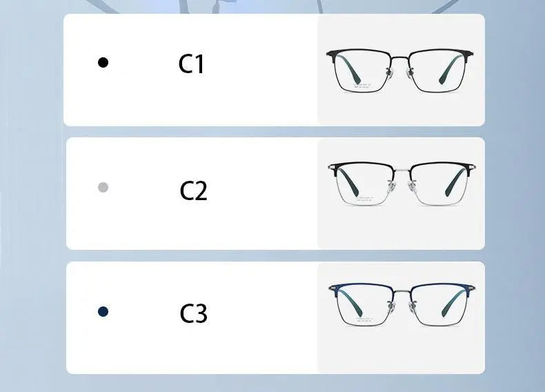 Men's Square Full Rim Titanium Prescription Glasses Yj2037 — view 9 | Rx Spectacle