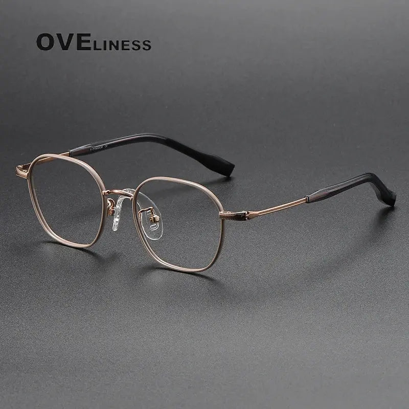 Unisex Polygon Full Rim Titanium Prescription Glasses O80941 — view 2 | Rx Spectacle