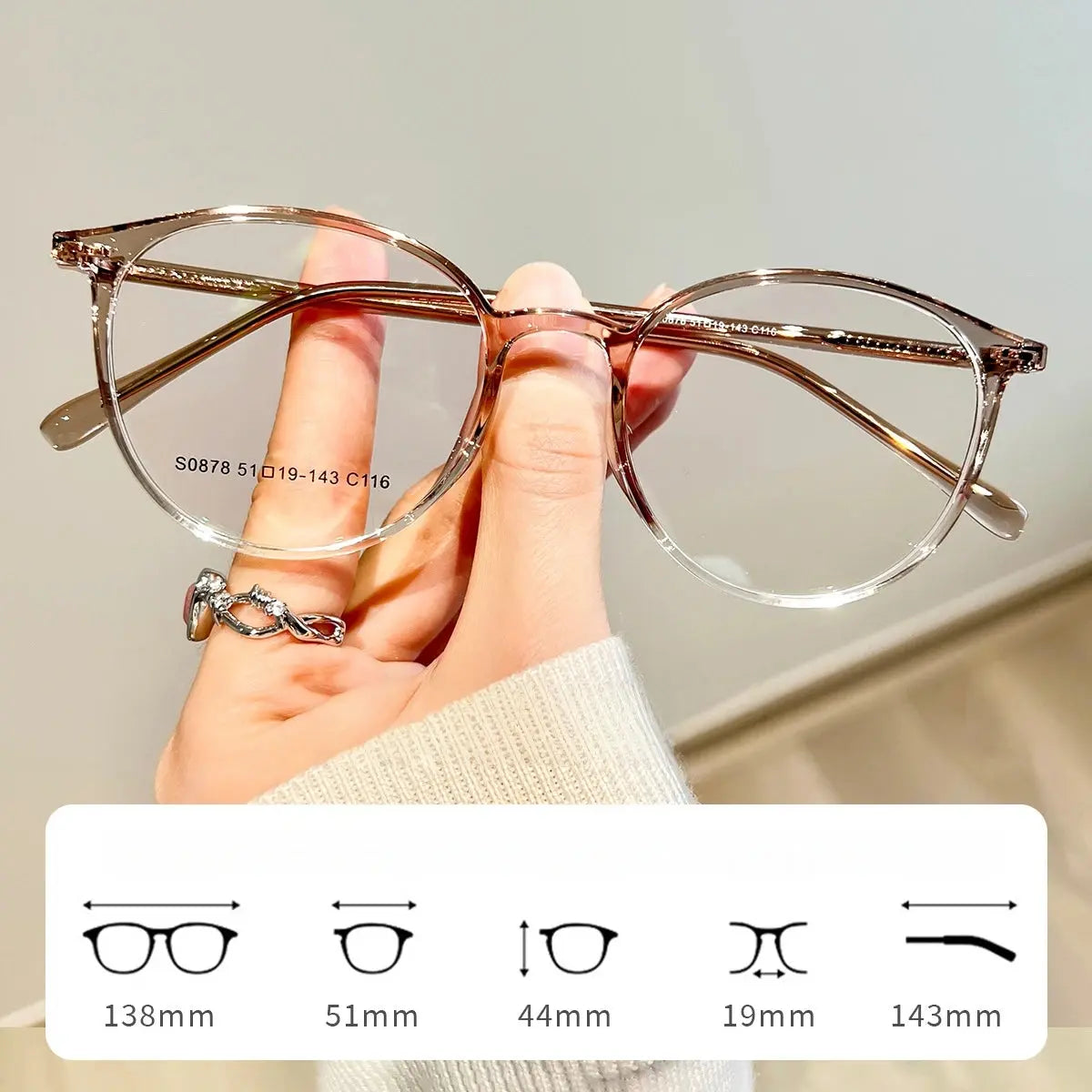 Women's Oval Full Rim Acetate Prescription Glasses 660878 — view 10 | Rx Spectacle