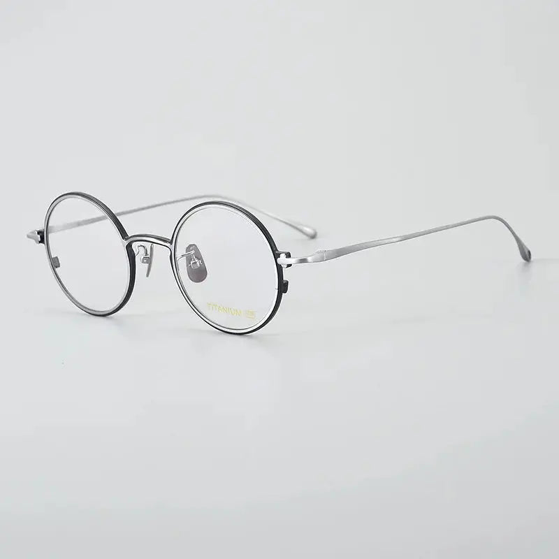 Unisex Round Full Rim Titanium Prescription Glasses 634142 — view 5 | Rx Spectacle