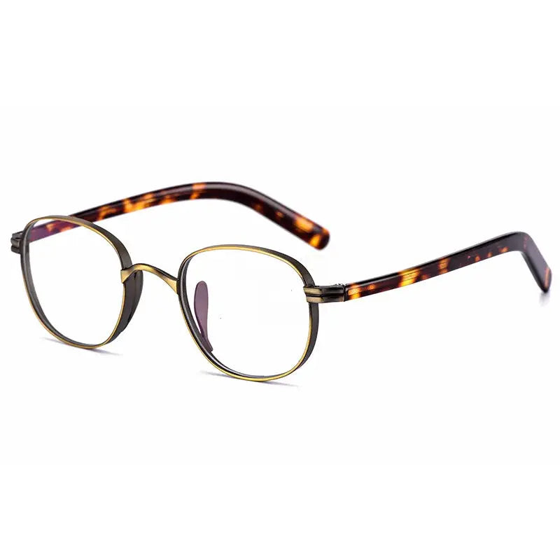 Unisex Round Full Rim Titanium Reading Glasses 8017 — view 4 | Rx Spectacle