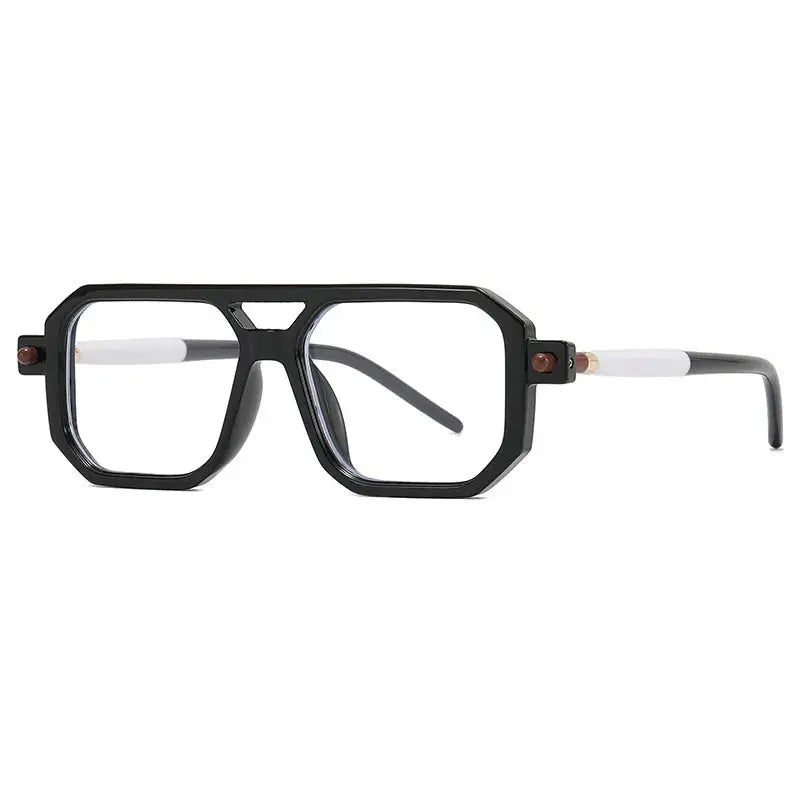Unisex Square Full Rim Double Bridge Reading Glasses 86512 — view 3 | Rx Spectacle