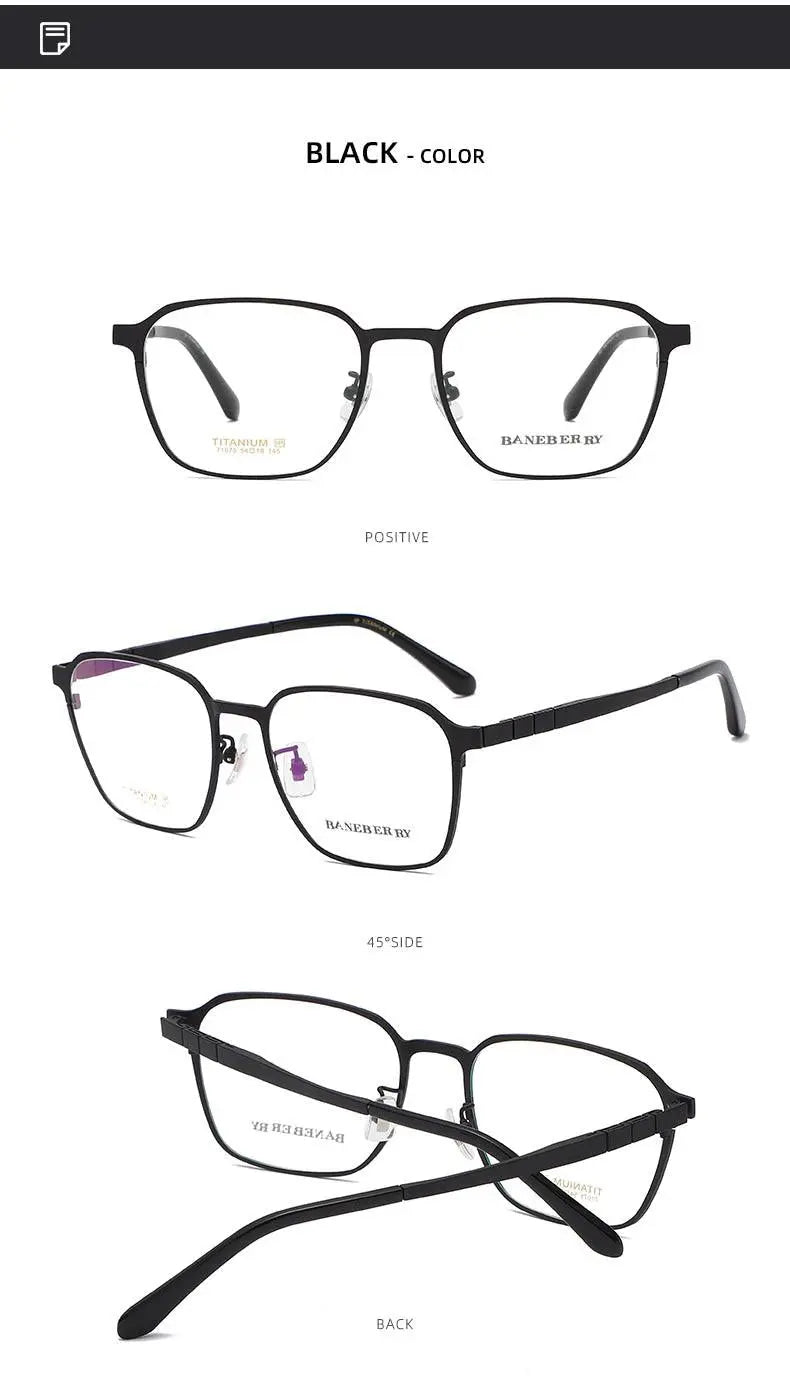 Unisex Square Full Rim Titanium Prescription Glasses 71075 — view 11 | Rx Spectacle