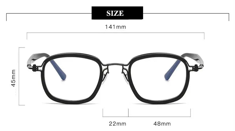 Unisex Square Full Rim Titanium Prescription Glasses 195863 — view 2 | Rx Spectacle