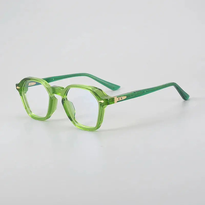 Unisex Polygon Full Rim Acetate Flat Top Prescription Glasses 49602 — view 4 | Rx Spectacle