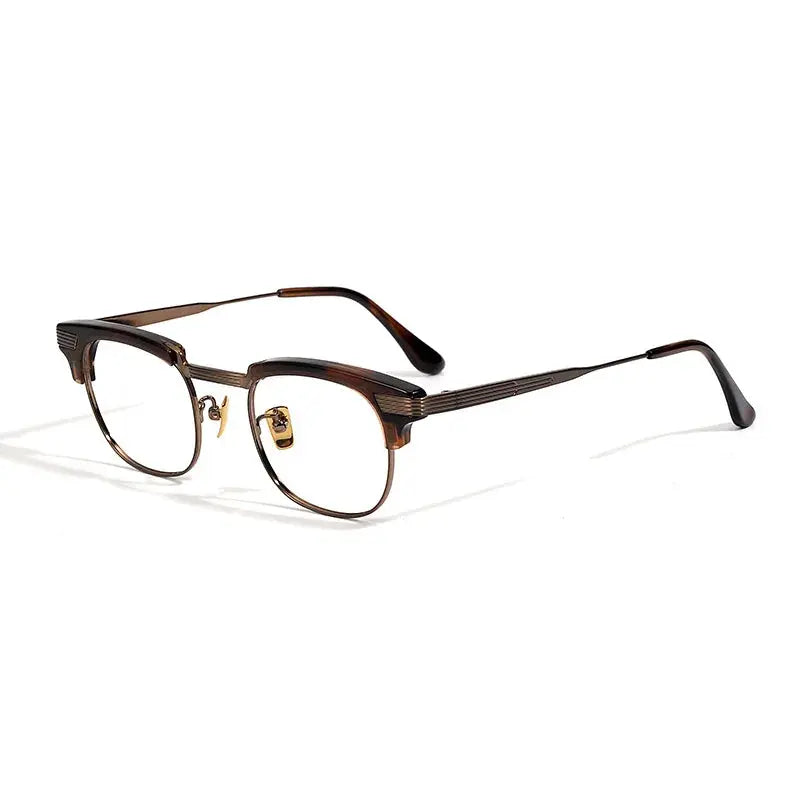 Unisex Oval Full Rim Titanium Prescription Glasses 42909 — view 4 | Rx Spectacle