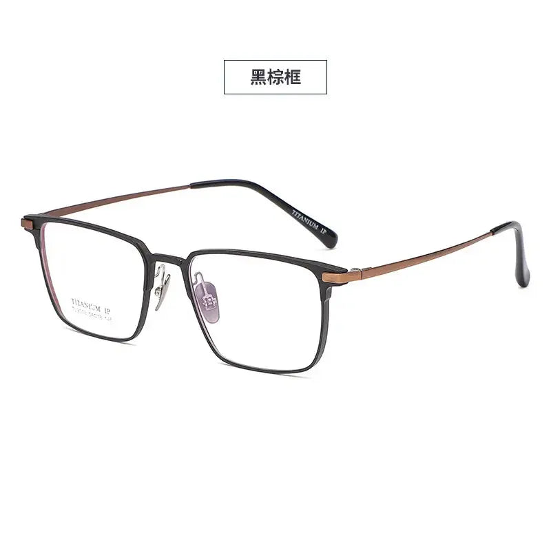 Unisex Square Full Rim Titanium Prescription Glasses 669011 — view 5 | Rx Spectacle