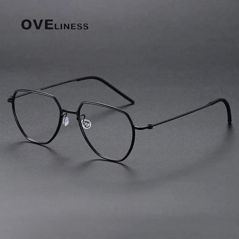 Unisex Oval Full Rim Titanium Flat Top Prescription Glasses O5526 — view 7 | Rx Spectacle