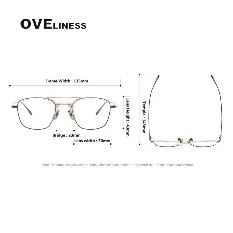 Unisex Polygon Full Rim Titanium Double Bridge Prescription Glasses 613135 — view 2 | Rx Spectacle