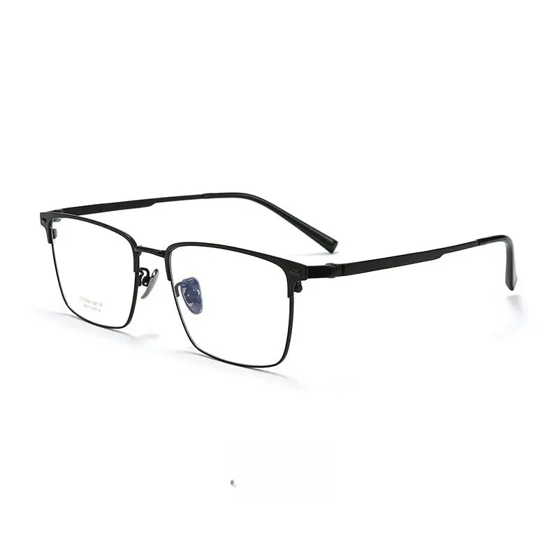 Men's Square Full Rim Titanium Oversized Prescription Glasses 260117 — view 3 | Rx Spectacle