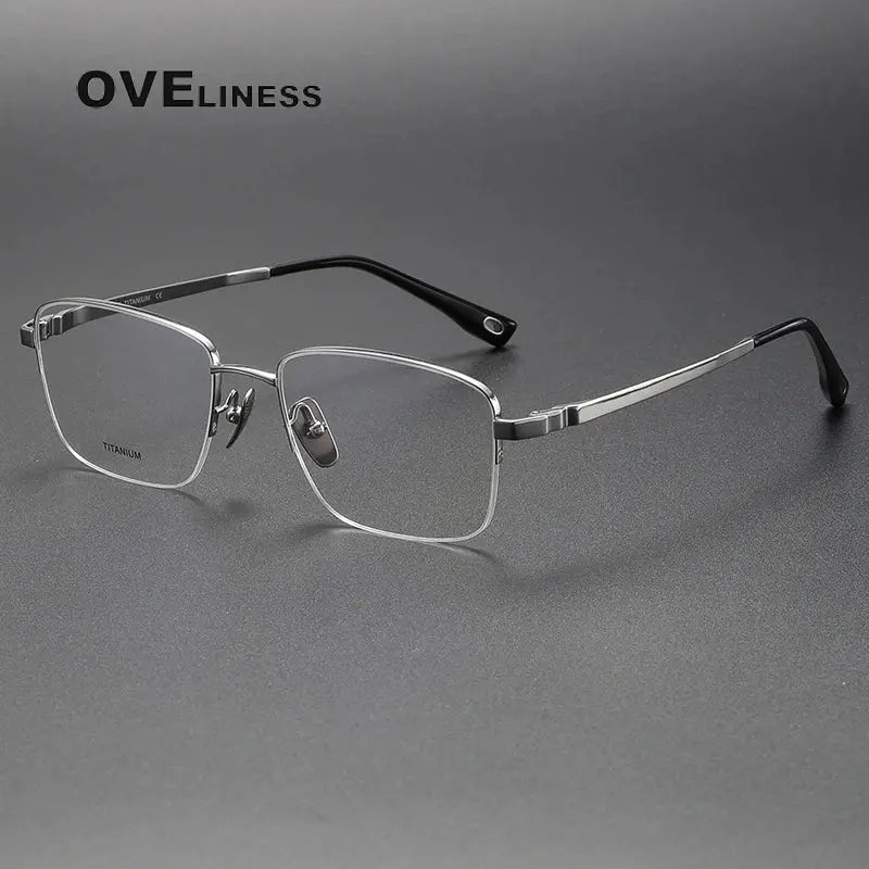 Women's Polygon Semi-Rimless Titanium Prescription Glasses 380930 — view 4 | Rx Spectacle