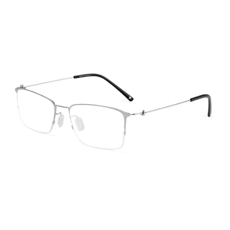 Unisex Square Semi-Rimless Titanium Screwless Prescription Glasses 68203 — view 3 | Rx Spectacle