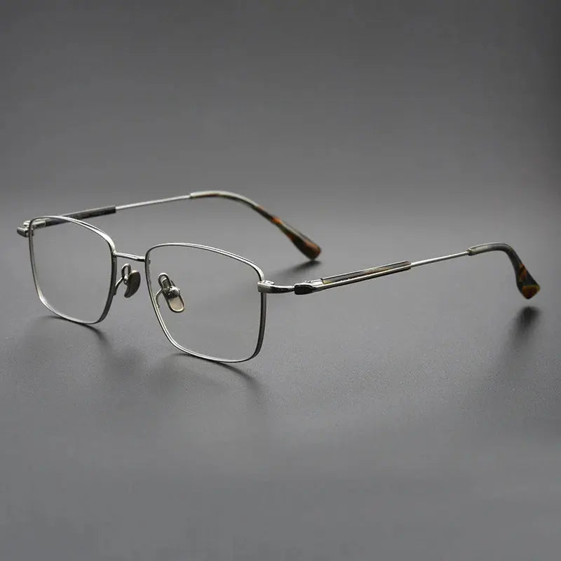 Unisex Square Full Rim Titanium Prescription Glasses 366825 — view 6 | Rx Spectacle