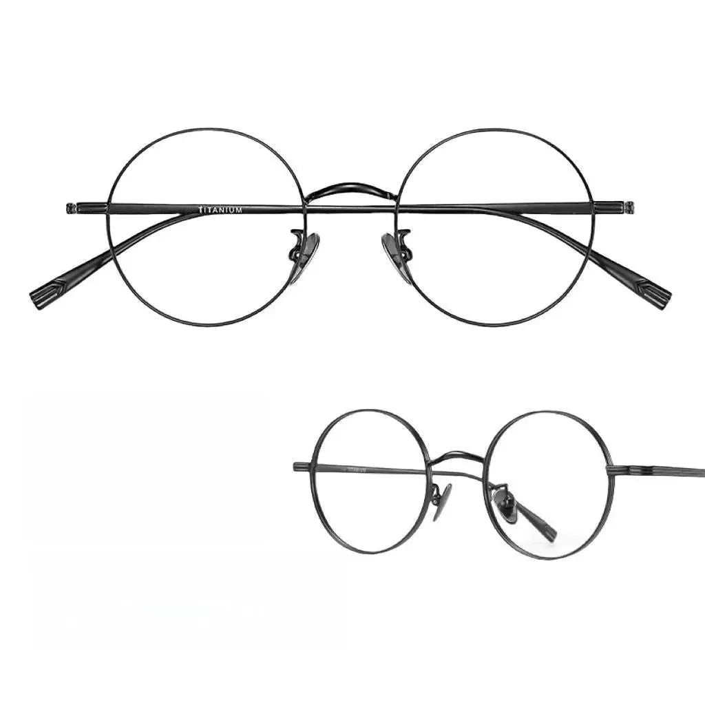 Women's Round Full Rim Titanium Prescription Glasses 5555 — view 6 | Rx Spectacle