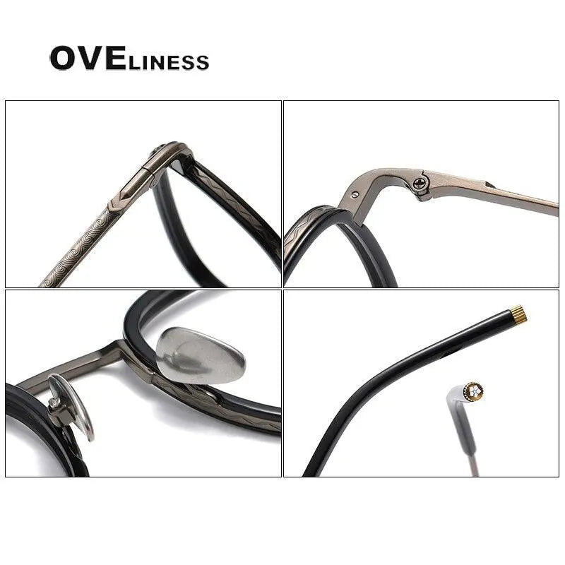 Unisex Square Full Rim Titanium Prescription Glasses — view 7 | Rx Spectacle