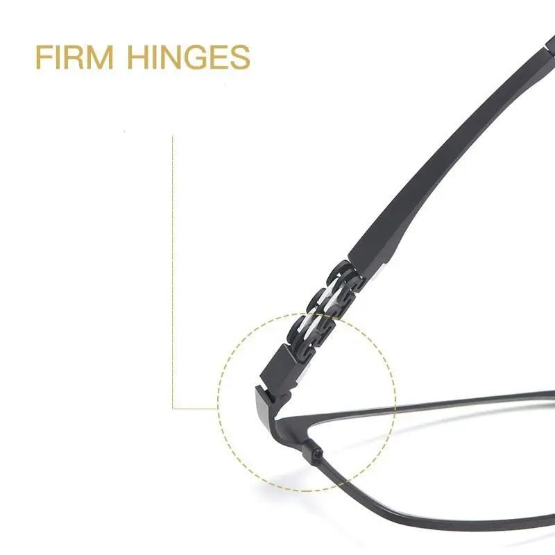 Men's Square Full Rim Titanium Prescription Glasses HT0205 — view 4 | Rx Spectacle
