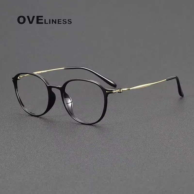 Women's Oval Full Rim Titanium Prescription Glasses 88666 — view 4 | Rx Spectacle