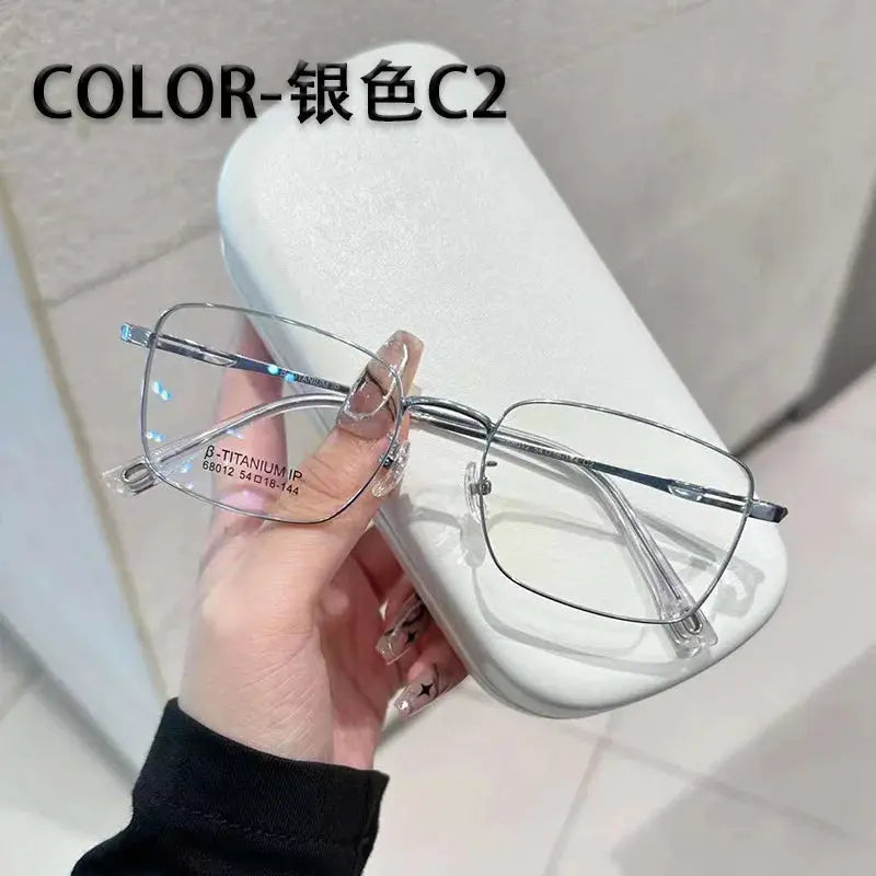 Unisex Square Full Rim Titanium Prescription Glasses 68012 — view 5 | Rx Spectacle