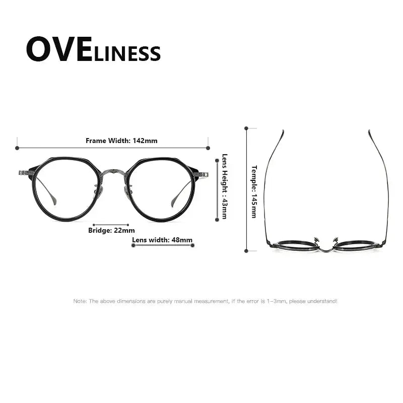 Unisex Round Full Rim Titanium Prescription Glasses 32904 — view 2 | Rx Spectacle