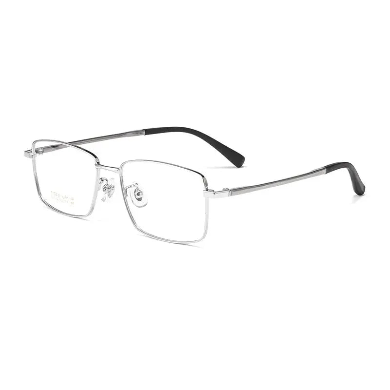 Unisex Square Full Rim Titanium Prescription Glasses N80012n — view 5 | Rx Spectacle