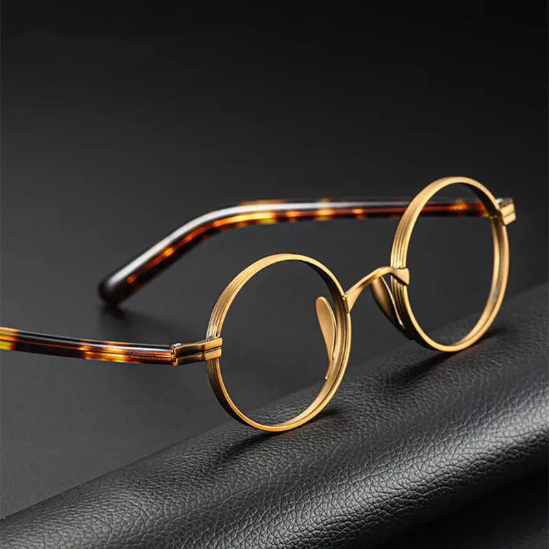 Unisex Round Full Rim Titanium Reading Glasses 0881 — view 2 | Rx Spectacle