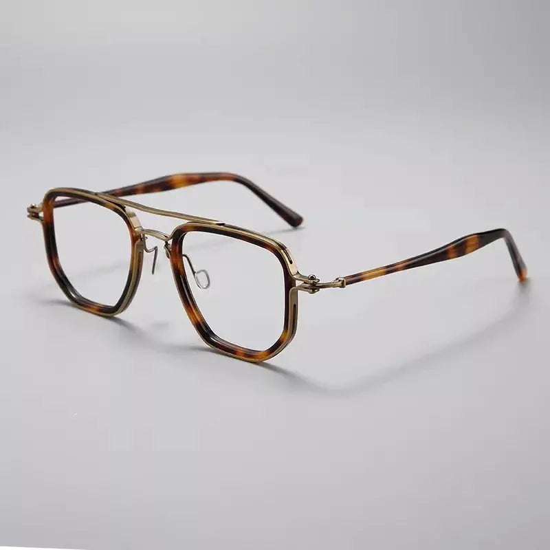 Men's Square Full Rim Titanium Double Bridge Prescription Glasses 586700 — view 5 | Rx Spectacle