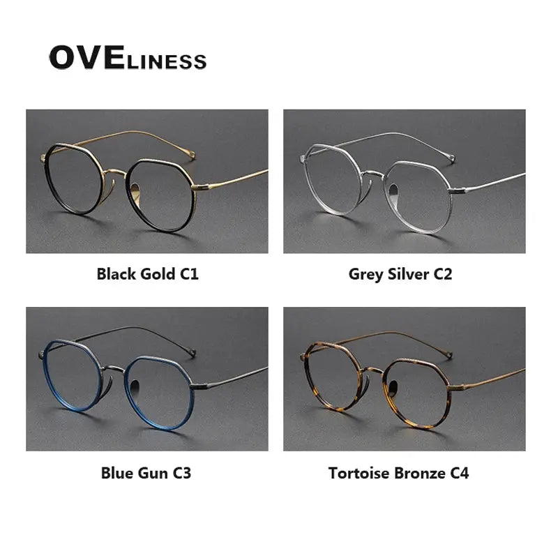 Unisex Round Full Rim Titanium Flat Top Prescription Glasses O7310 — view 5 | Rx Spectacle