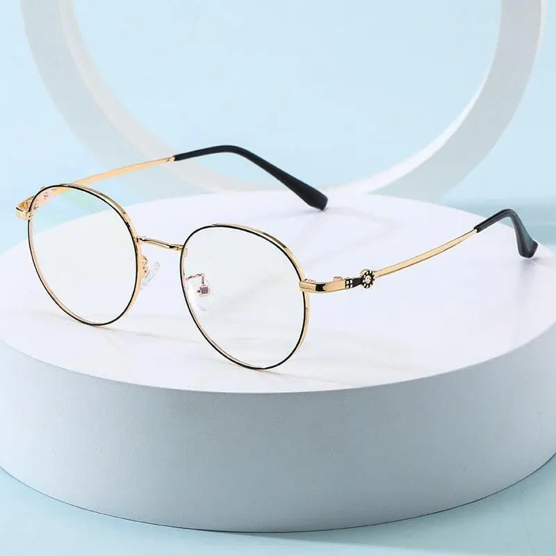 Unisex Round Full Rim Stainless Steel Prescription Glasses L225 — view 1 | Rx Spectacle