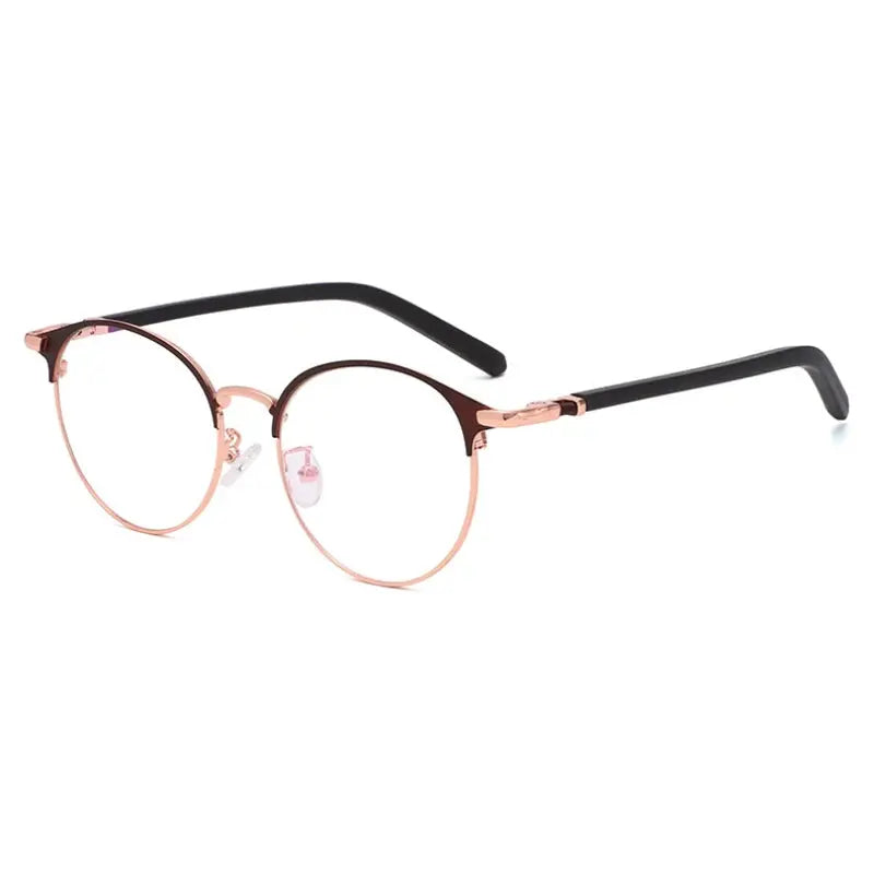 Women's Round Full Rim Stainless Steel Prescription Glasses 78216 — view 5 | Rx Spectacle