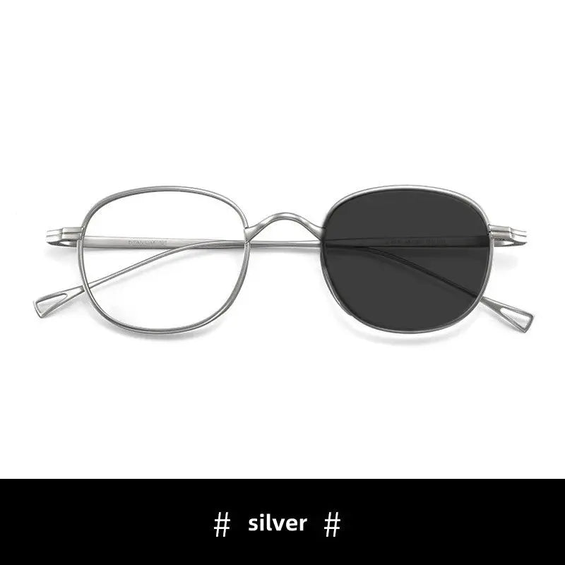 Unisex Round Full Rim Titanium Reading Glasses 8016 — view 10 | Rx Spectacle