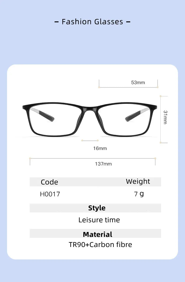 Unisex Square Full Rim TR90 Reading Glasses 0017 — view 11 | Rx Spectacle