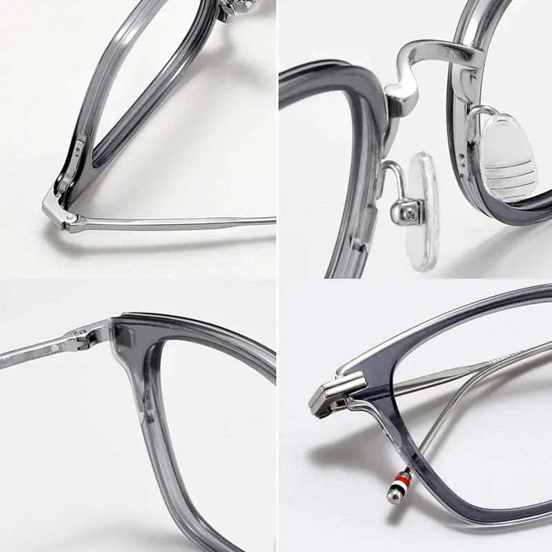 Unisex Square Full Rim Alloy Prescription Glasses Bmt905 — view 3 | Rx Spectacle