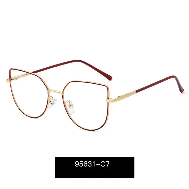 Women's Cat Eye Full Rim Alloy Prescription Glasses 195631 — view 5 | Rx Spectacle