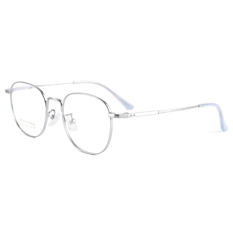 Women's Oval Full Rim Titanium Prescription Glasses 95053 — view 5 | Rx Spectacle