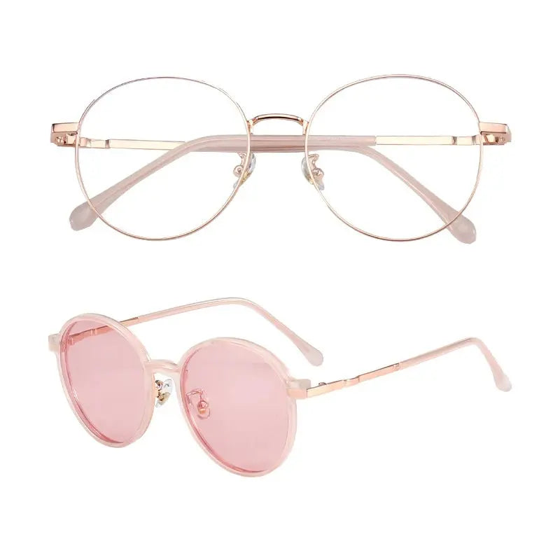 Unisex Round Full Rim Alloy Clip-On Prescription Glasses Y1106 — view 9 | Rx Spectacle