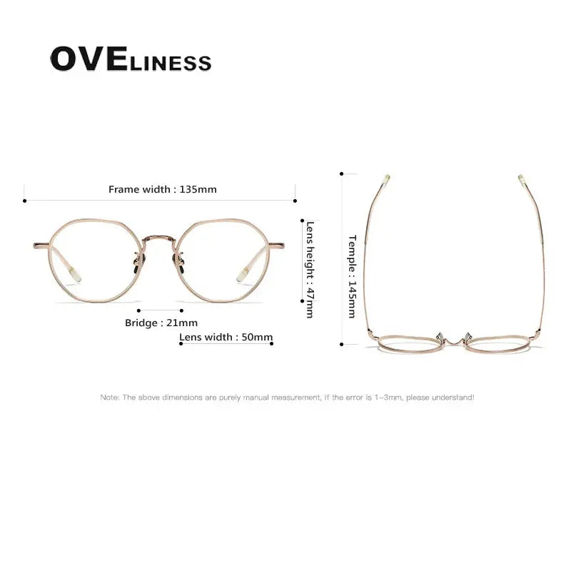 Women's Polygon Full Rim Titanium Prescription Glasses 85142 — view 2 | Rx Spectacle