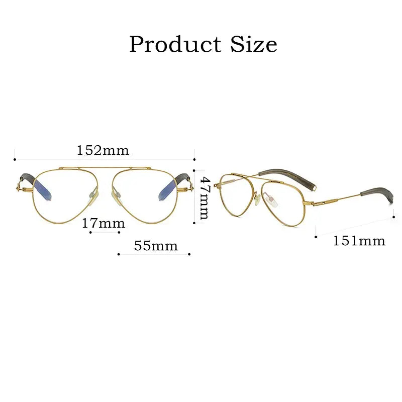 Men's Oval Full Rim Titanium Oversized Prescription Glasses 41102 — view 5 | Rx Spectacle
